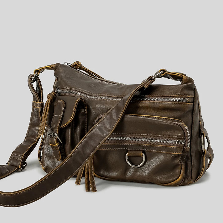 Distressed Leather Shoulder bag