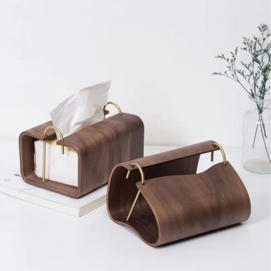 Merak Walnut Tissue Box